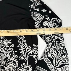 MT Collection 3/4 Sleeve Midi Dress Womens Size S Black Paisley Boat Neck