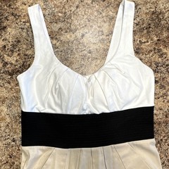 Y2K B Darlin Colorblock A-Line Knee Dress Pleated Scoop Neck Zip Sleeveless 8