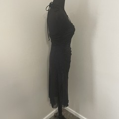 VTG RUBY ROX Y2K Rhinestone Ring Shimmer Halter Dress Whimsigoth Asymmetrical M