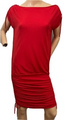 Claudio Milano Women&rsquo;s Red Ruched Dress Small Retail $249