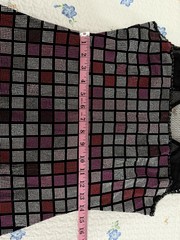 Grayse Mesh Checkered Sparkle Rinestone Sheath Sleeveless Dress Size S