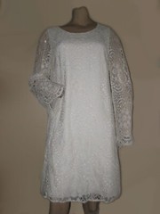 NICE!! Lilly Pulitzer Ivory/Cream Eyelet Crochet Classic Feminine Shift Dress L