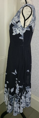 NWT Tendency brand black sleeveless maxi dress w gray & white flowers, ladies&rsquo; M