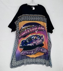 Andrea Crews Black Funny Car Twisted Air Graphic Chiffon Cotton Shirt Dress