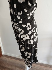 Fenn Wright Manson Black Animal Print Wrap Dress Summer Casual Elegant UK 14