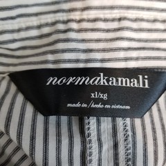 Norma Kamali Dress Women XL Striped Cotton Belted Pockets Shirtdress Coastal