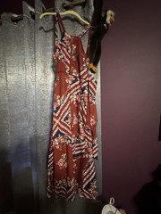 Burgundy Floral & Navy Patchwork Maxi Dress