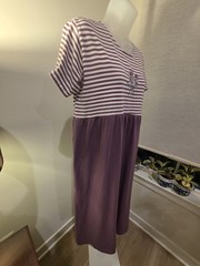 VTG Empire Maxi Purple/White Stripe Top, Solid Bottom M Cottage Grannycore