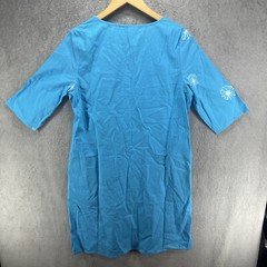 NWT Tendency Women&rsquo;s Long Lightweight Summer Dress Blue Teal Print Small