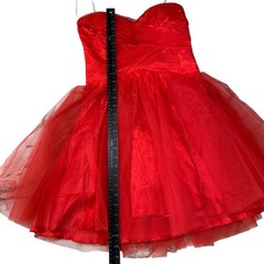 Roberta Red Strapless Tulle Party Mini Dress Size 9 Sweetheart Formal Prom