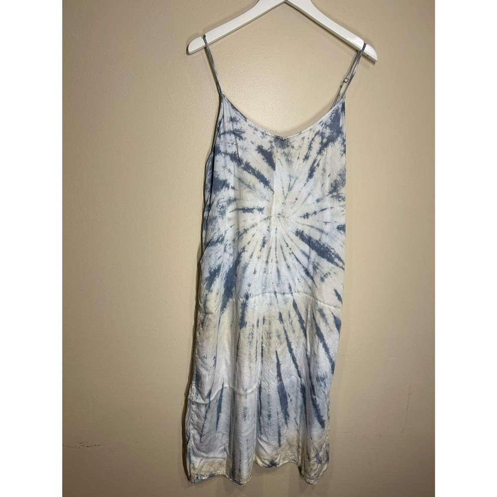 Volcom Tie-Dye Boho Blue Grey Spaghetti Strap Modal Slip Dress Women&rsquo;s Sz LG