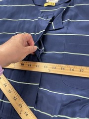Talbots Womens Dress 16 Modest Nautical 100% Silk Old Money Coastal Maxi Blue