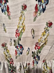 Max Studio Floral Butterfly Print Stretch Sleeveless Sheer Dress Size Small