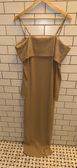 Finesse Ribbed Knit Off-Shoulder Button-Down Midi Dress