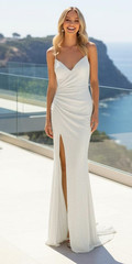 Ivory White Stretch Glitter Pleated Prom Dress Size 0 Event Gown Holiday Dress