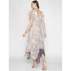 Signature by Robbie Bee Ivory and Lavender Paisley High-Low Dress