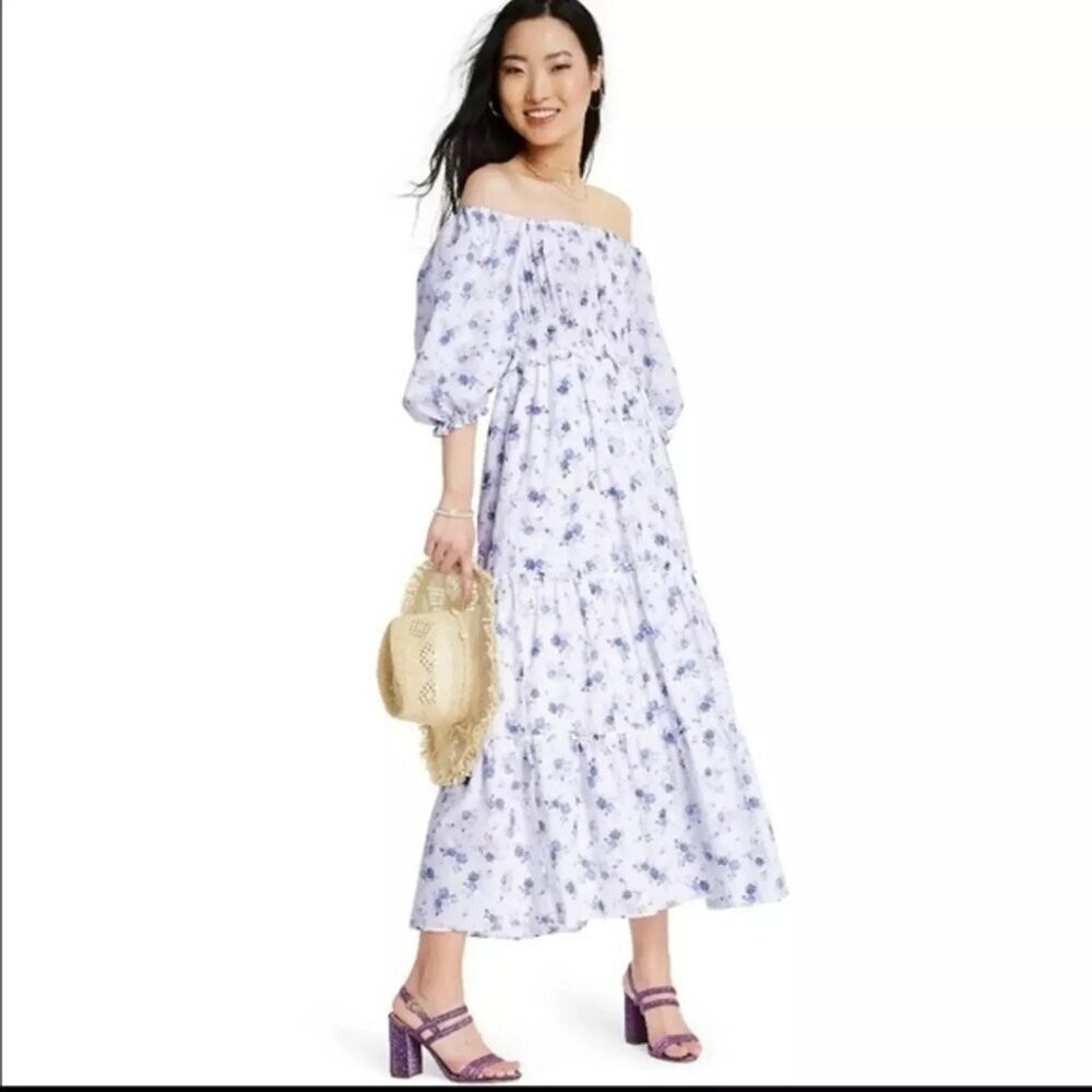 LOVESHACKFANCY X TARGET~GEMMA PUFF SLEEVE DRESS~SZ L~NWT