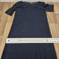 FALCONERI Knit Dress Navy Blue Sparkle Short Sleeve Made in Italy Size Small