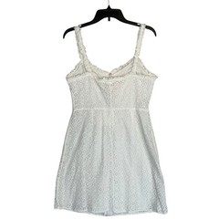 Storia Mini Dress M White Eyelette Lace Hook-and-Eye Fitted Romanic Party NWT