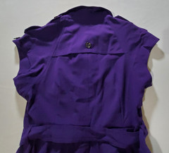 Calvin Klein Dress doubled breasted Size 6 Purple Belted Pockets Lined *FLAW