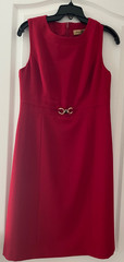 NIPON BOUTIQUE red Classic Sleeveless fitted zip Sheath Dress women sz 4 waist30