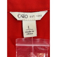 Cato Red Sleeveless Pleated Button Down Handkerchief Hem Midi Dress Large NEW