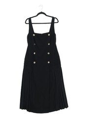 Karen Millen Pinafore/Dungaree Midi Dress UK14 in Black RRP £229