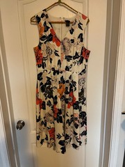 Ann Taylor, 100% Cotton A Line Floral midi dress