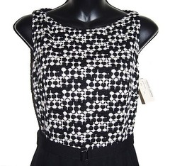 AKRIS PUNTO Dress Wool Blend Black White Size 6