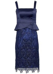 KALEIDOSCOPE NAVY BLUE SATIN LACE DRESS SIZE 8 NEW