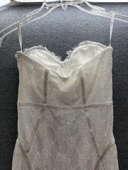 Lulus Wedding Dress Womens Small White Lace Strapless Sweetheart Mermaid Gown
