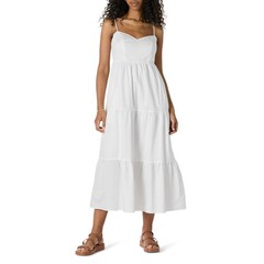 Amazon Essentials Women&rsquo;s Fit and Flare Empire Waisted Cotton Sateen Tiered Maxi