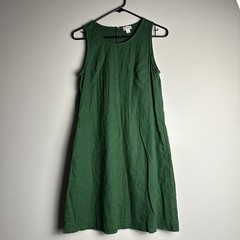 J Crew Green Linen Blend Sleeveless Shift Dress with Pockets – Size 4