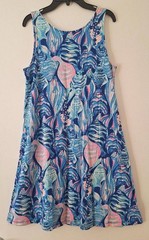 NWOT Lilly Pulitzer Kristen Pull on Swing Cotton Tank Dress Crisscross Back sz S