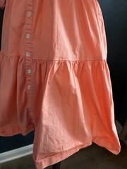 Staud Elio Orange Grapefruit Mini Dress Sz 6 Tiered Cotton