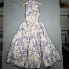 Aureta Maxi Dress Medium Side Cutout Lavender Ivory Boho Dainty Cottage Festive
