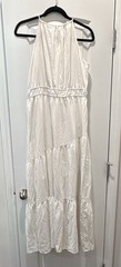 SHEIN White Solid Maxi Dress XL Halter Sleeveless Tiered Lightweight Woven