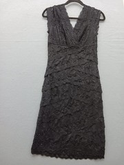 Blu Sage Women&rsquo;s Bodycon Knee Length Dress 4 Black Sleeveless Lace Casual Party