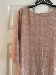 New Look Lace Shift Dress – Dusky Pink – Size 12 – Summer Occassion Wear – VGC