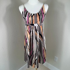 Ali Ro Mini Dress Women 4 Multicolor Abstract Print Jersey Sleeveless Retro Boho