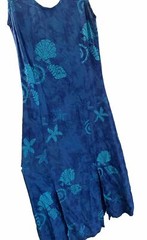 BALI BATIKS Dress Resort Wear Indonesian Sleeveless Dress Seashell AOP DBL SIDE