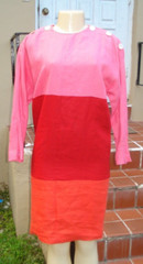 VINTAGE STUDIO 0001 GIANFRANCO FERRE LONG SLEEVE COLOR BLOCK DRESS Sz S