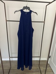 torrid Blue Solid Sleeveless High Neck Maxi Long Dress Plus Size 4 Zip