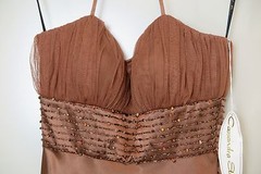 NWT Cassandra Stone Brown Bronze Spaghetti-Strap-Halter Dress Size 2