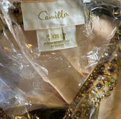 Camilla Pink & Gold Embellished V-Neck Tunic Size OS