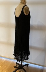 Vintage Donna Karan Signature Pleats Silk Chiffon Flapper Lace Shift Dress US 8