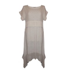 Contessa Teresa Italy Linen Cotton Dress Boho Lagenlook Angular Cottagecore Sz M