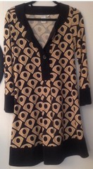 DVF Diane Von Furstenberg Multicolor Blue Beige A-Line Above Knee Dress Sz Us 6