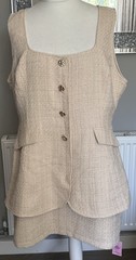 Bnwt Gorgeous Ladies Knee Length Dress Size Uk 20 Gold False Button And Pockets
