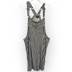 Absolutely Love It Overall Dress Women&rsquo;s 3X Black White Houndstooth Academia NEW